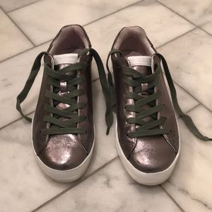 Rag and Bone RB1 gunmetal metallic sneakers 37